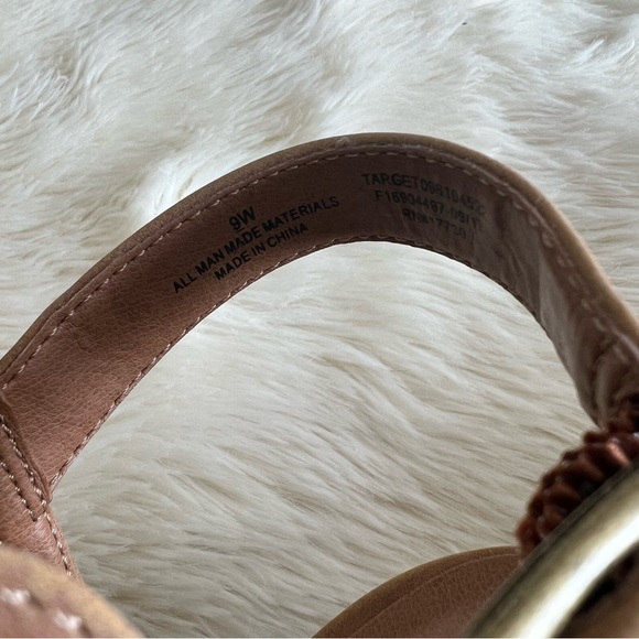 Cognac Brown Peep Toe Ankle Block Heal Bootie - Picture 5 of 8